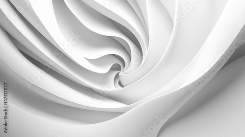 Abstract white flowing shapes