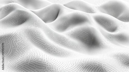 Abstract white textured wave pattern with dotted details