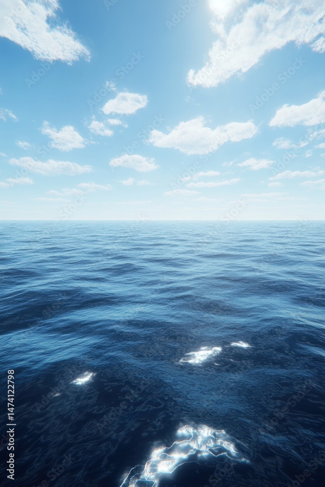 Vast ocean expanse under a clear sky Vast ocean expanse under a clear sky