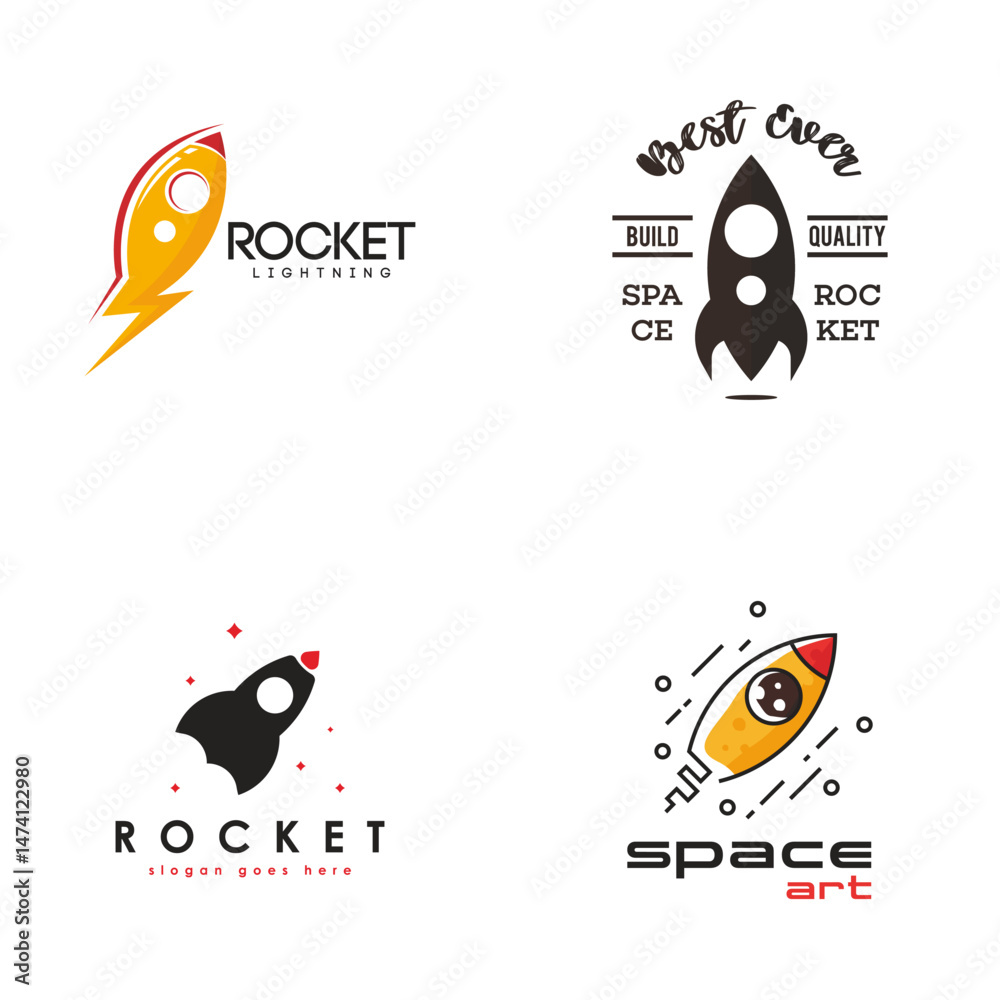 Rocket space logo design template Rocket space logo design template