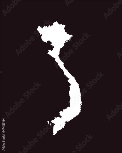  white color vietnam map vector illustration