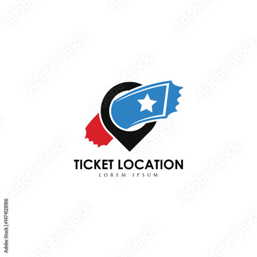 Ticket logo design template vector