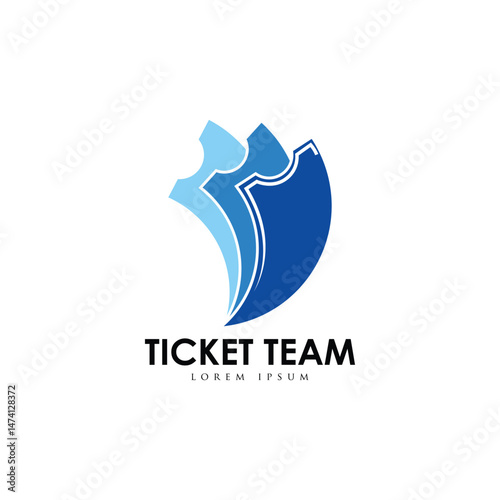 Ticket logo design template vector