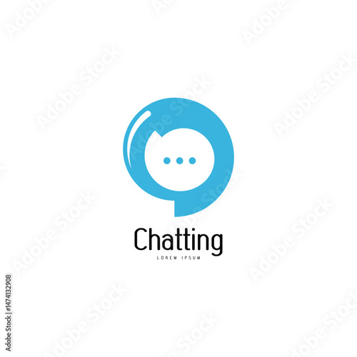 Chat bubble logo design template
