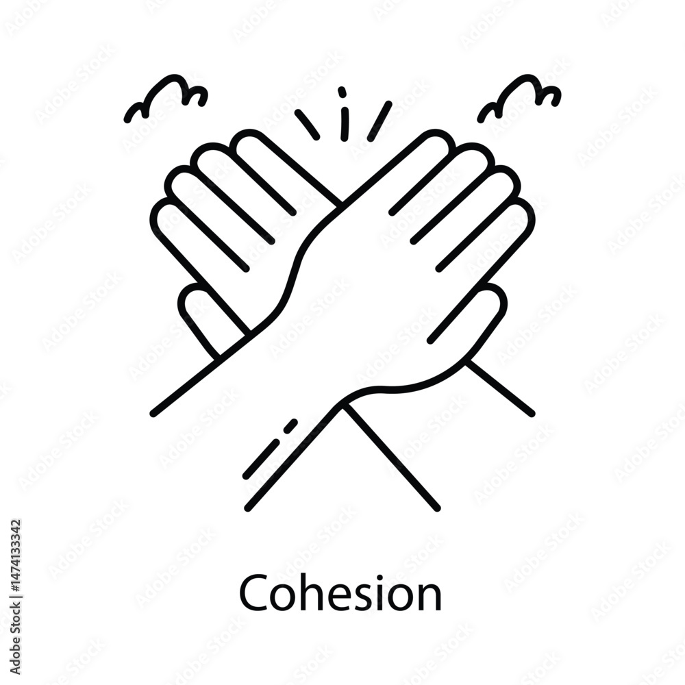 Obraz premium Cohesion Vector Outline Style Icon. Eps 10 File 