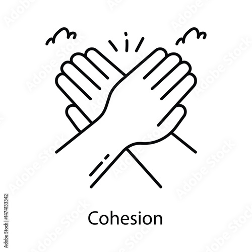 Cohesion Vector Outline Style Icon. Eps 10 File 