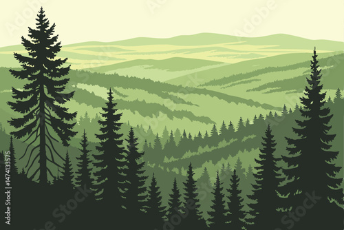 139 evergreen forest, dense pine trees, lush green vegetation, rolling hills, aerial view of canadian landscape, stunning natural scenery, detailed landscape, dramatic lighting, photorealistic, ultra 