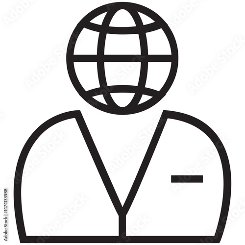 Global Management Icon, International Business Leadership, Global Strategy, Worldwide Operations, Multinational Management