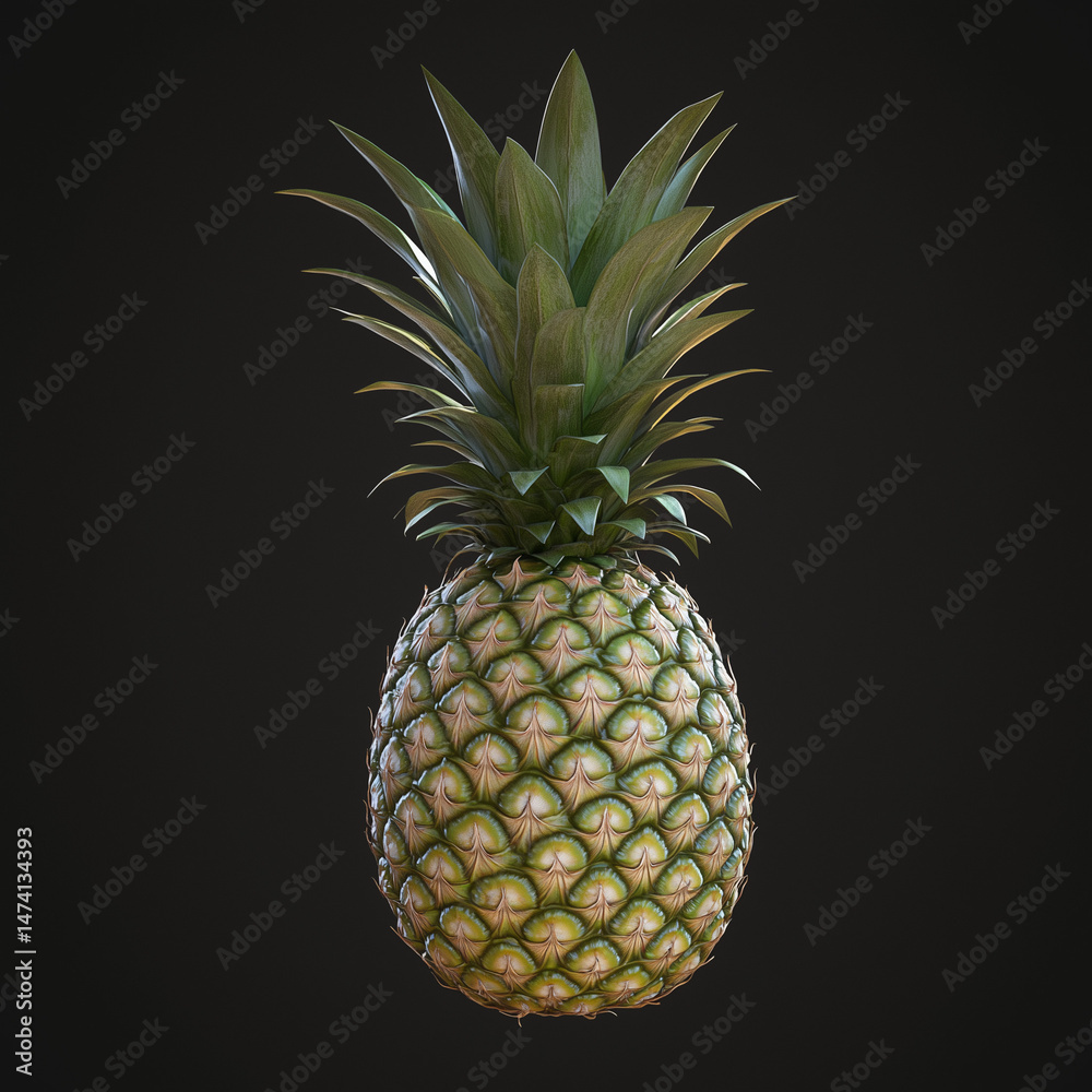 Obraz premium pineapple on black