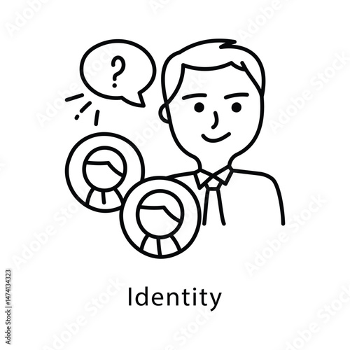 Identity Vector Outline Style Icon. Eps 10 File 