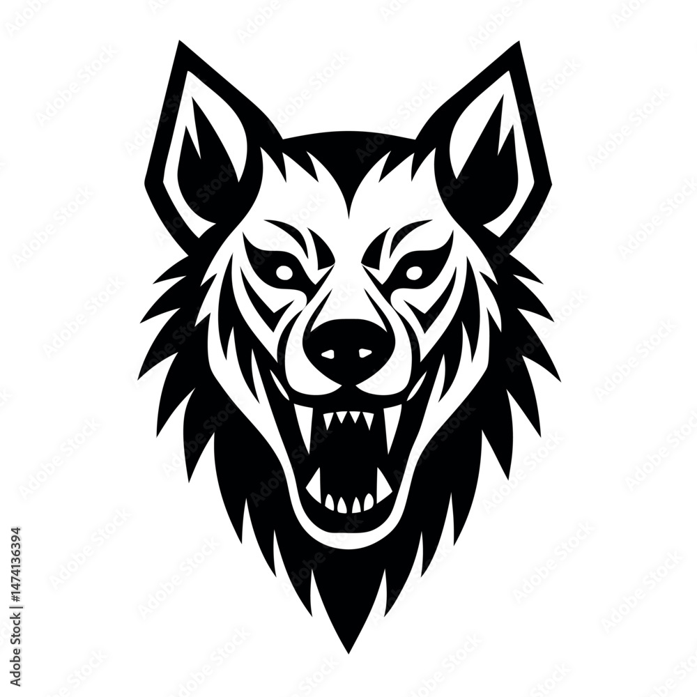 Minimalist Fierce hyena logo vector illustration.
Minimalist Fierce hyena logo vector illustration.