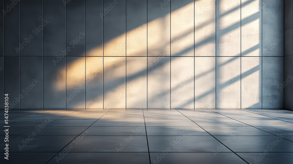 Fototapeta premium Empty modern space bathed in sunlight (2)