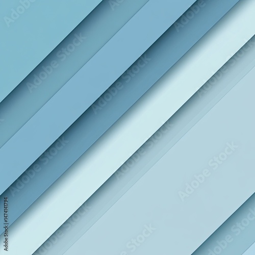 Abstract layered diagonal stripes in light blue and white