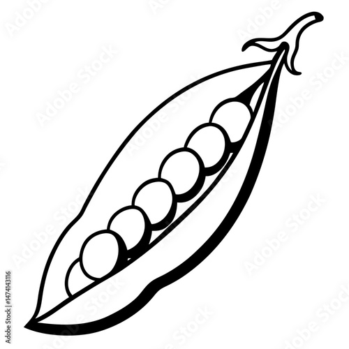 Minimalist Peas Vector Illustration