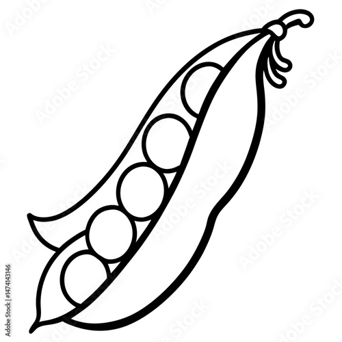 Minimalist Peas Vector Illustration