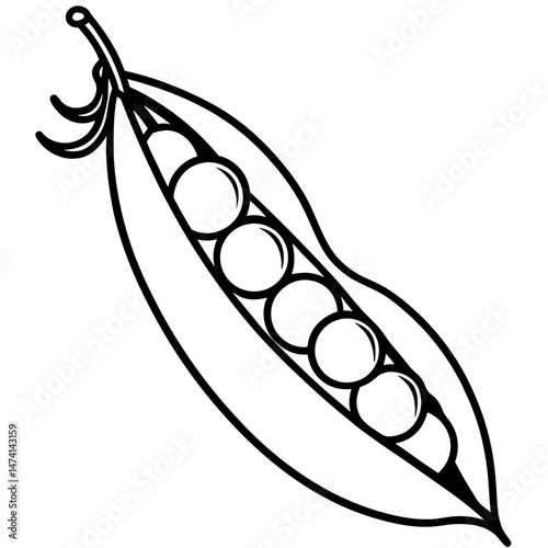 Minimalist Peas Vector Illustration