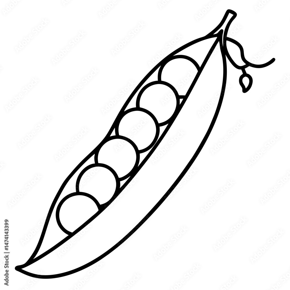 Minimalist Peas Vector Illustration Minimalist Peas Vector Illustration