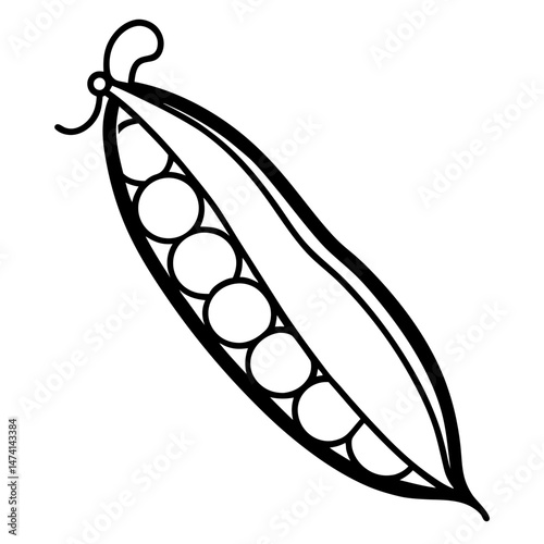 Minimalist Peas Vector Illustration