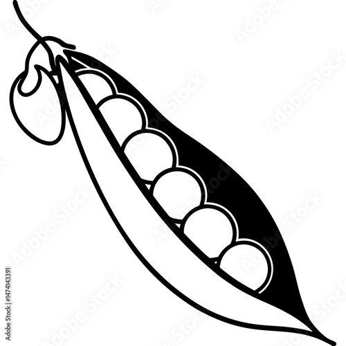 Minimalist Peas Vector Illustration