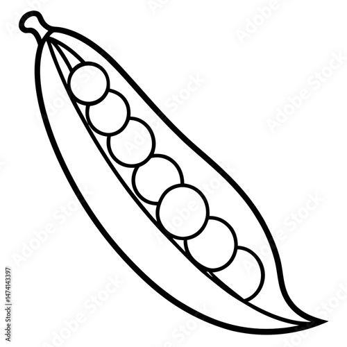 Minimalist Peas Vector Illustration