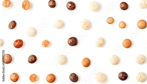 Different types of lentils isolated on white