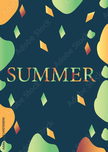 summer mobile wallpaper ,background Creative concept of summer bright  Abstract Shapes Background blue background 