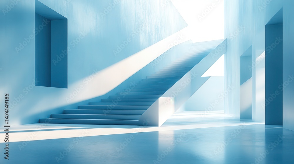 Obraz premium Light-filled modern stairway