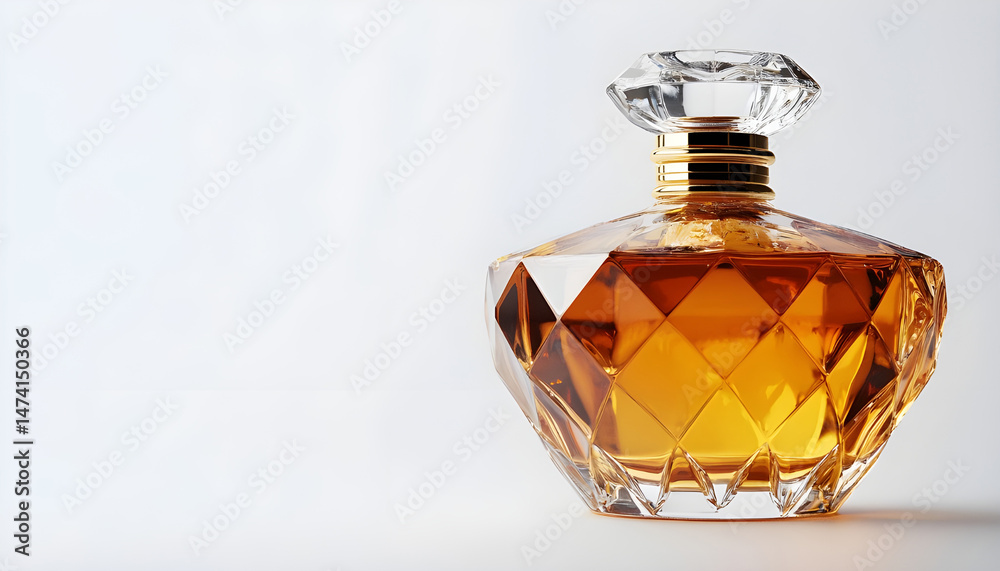 Bottle of luxury perfume isolated on white