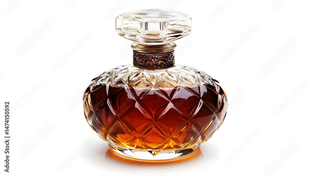 Bottle of luxury perfume isolated on white