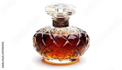 Obraz na płótnie Bottle of luxury perfume isolated on white w salonie