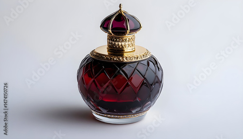 Obraz na płótnie Bottle of luxury perfume isolated on white w salonie
