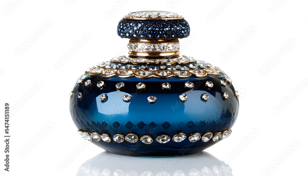Bottle of luxury perfume isolated on white