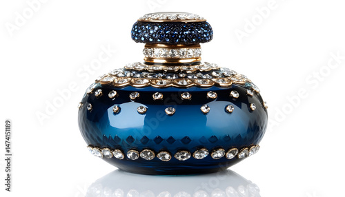 Obraz na płótnie Bottle of luxury perfume isolated on white w salonie