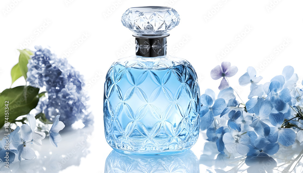 Bottle of luxury perfume isolated on white