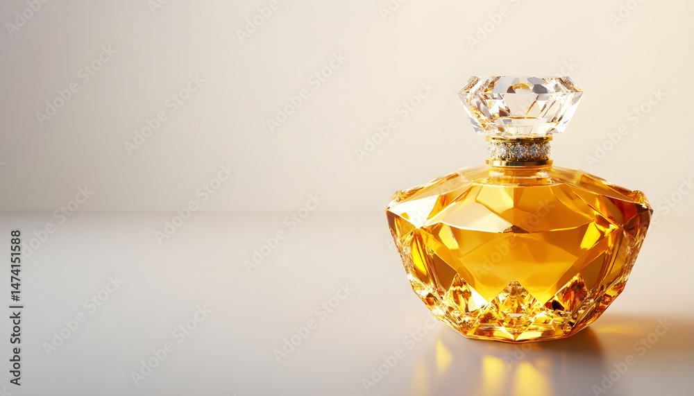 Bottle of luxury perfume isolated on white