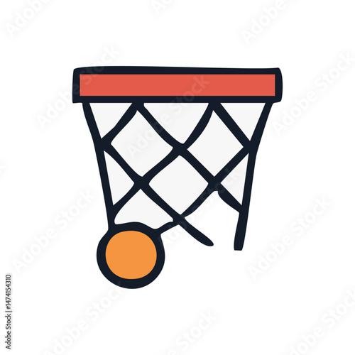 Basketball Net Icon - Vector Hoop and Scoring Symbol