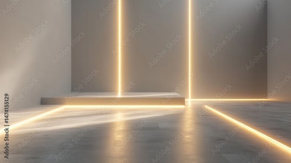 custom made wallpaper toronto digitalModern, minimalist interior with glowing light accents