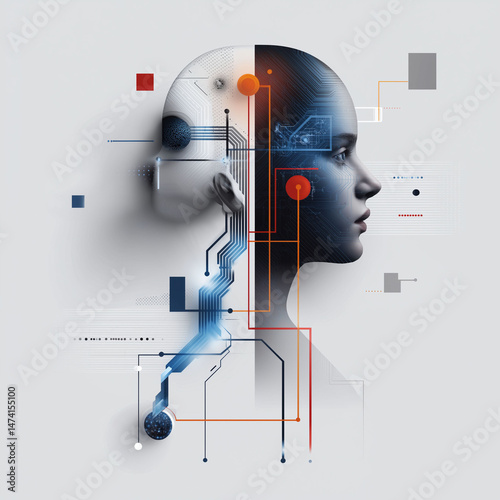 Agentic AI autonomous system. Intelligent agent. Decision making. AI behavior. Abstract representation of agentic intelligence with artistic elements.