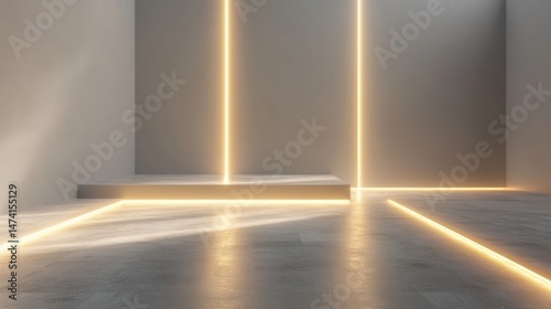 Wallpaper Mural Modern, minimalist interior with glowing light accents Torontodigital.ca