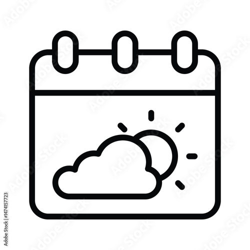 A calendar showing weather predictions for specific days