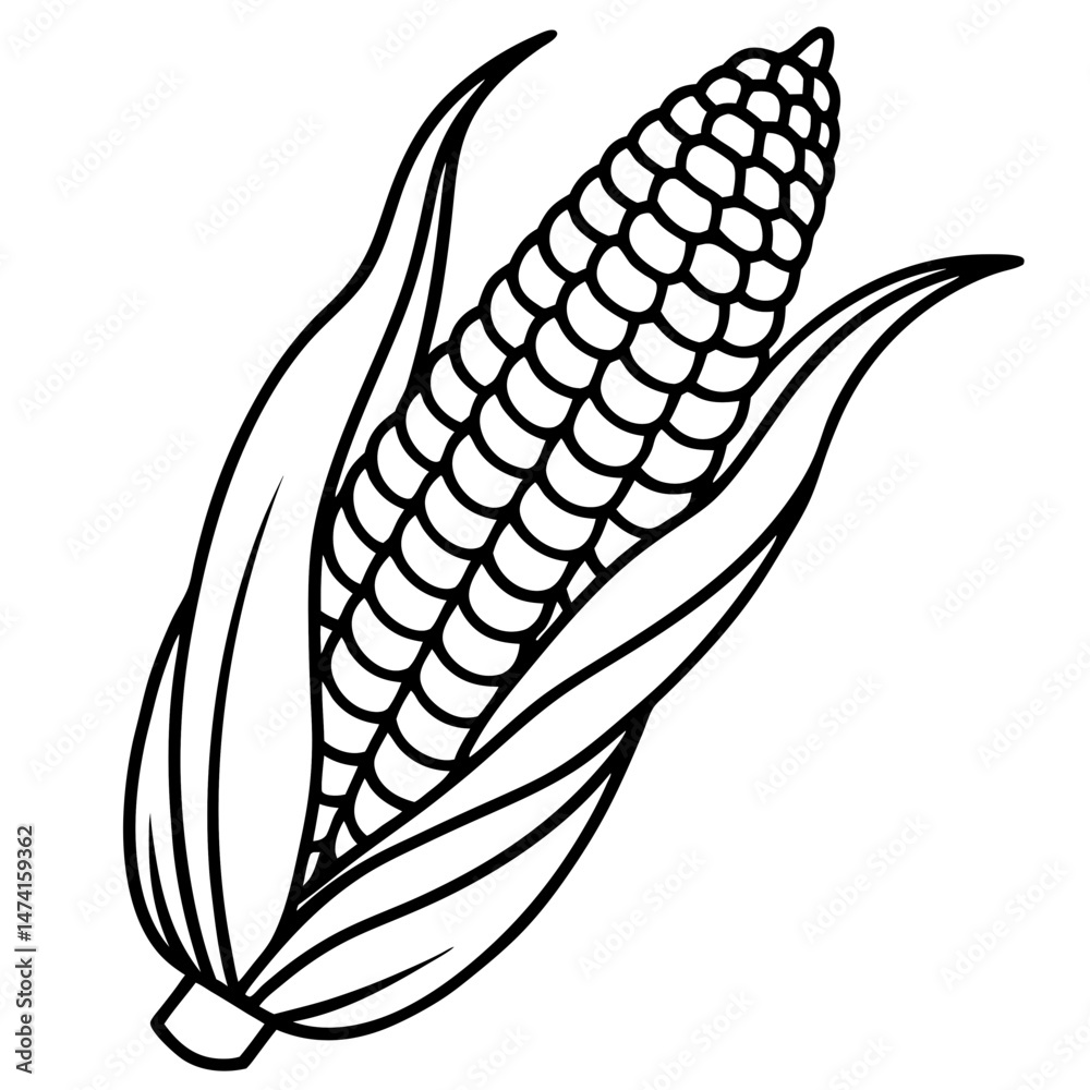 Cornfield Charm: Minimal Vector Art Cornfield Charm: Minimal Vector Art
