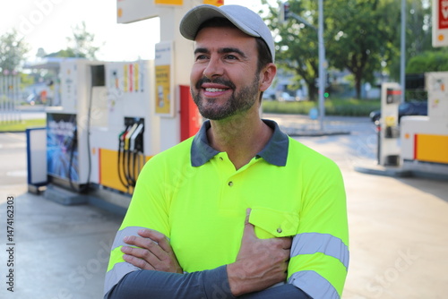 Worker at a gas station 