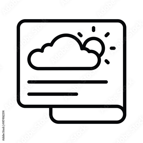 A document featuring a cloud and sun, symbolizing weather forecasts