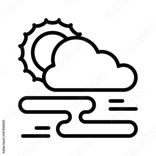 Get this amazing icon of windy weather in modern style