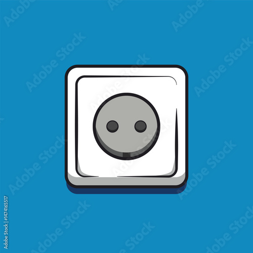 Flat Design Wall Power Socket Icon