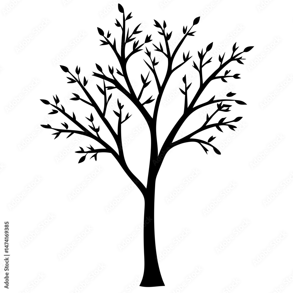 Fototapeta premium Apple tree simple silhouette vector illustration