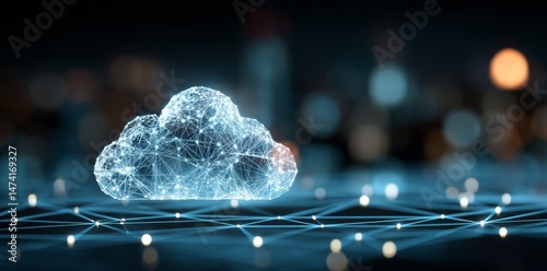 Obraz na płótnie A high-quality resolution and subtle design are key elements of a 4K DevOps Cloud Computing ad, which revolves around the concept of 4K resolution, DevOps, cloud computing, high quality, and subtle