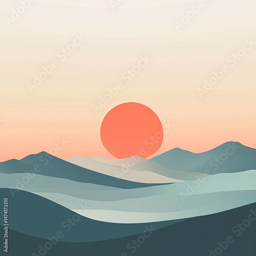 Serene Sunrise Over Misty Mountains