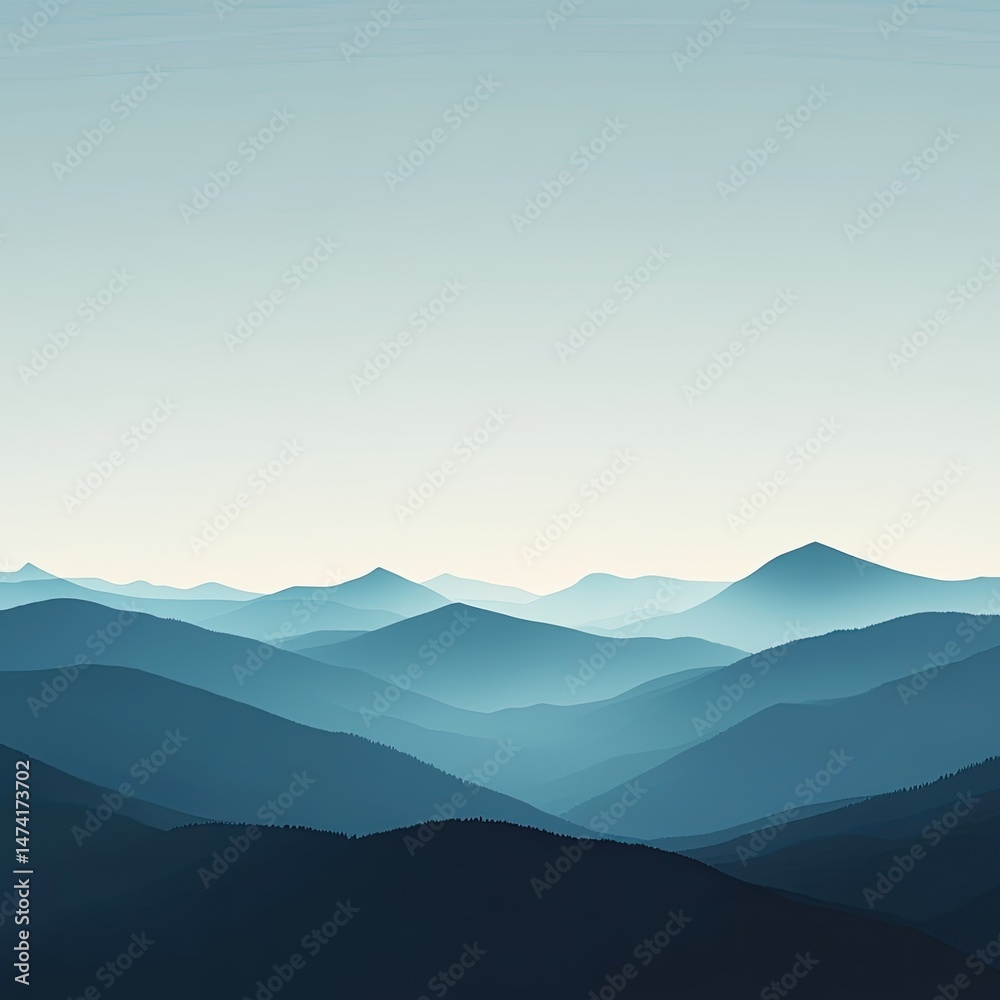 Obraz premium Misty mountain range (3)