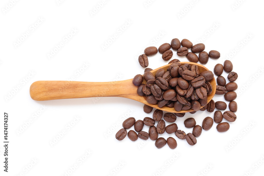 Fototapeta premium coffee beans and spoon